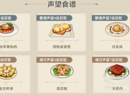 原神最新食谱大全 原神最新食谱图鉴